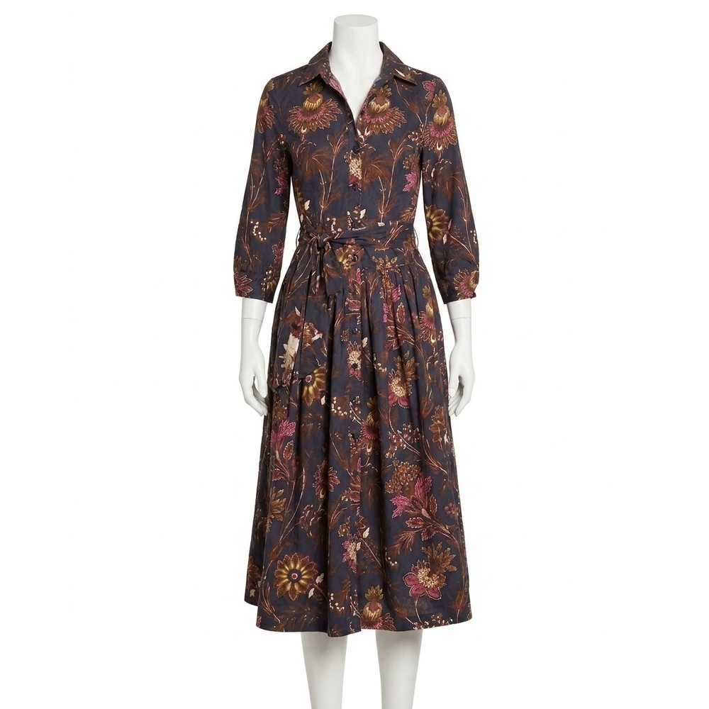 NEW CARA CARA raya dress in blue vine blooms